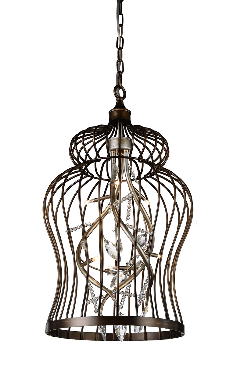 6 LIGHT DOWN CHANDELIER WITH ANTIQUE GOLD FINISH - Dreamart Gallery