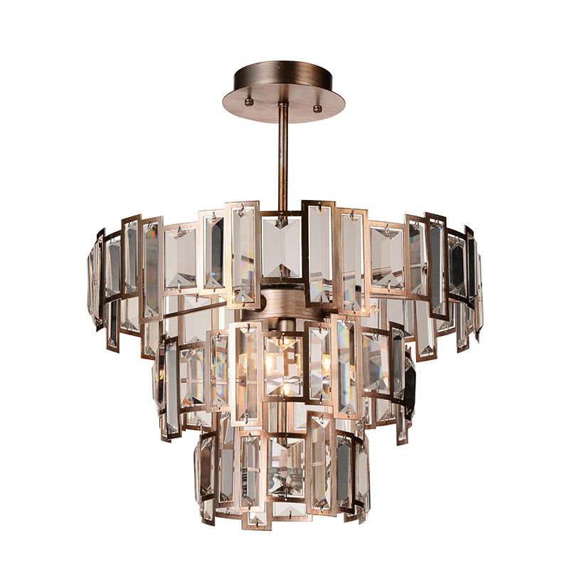 5 LIGHT DOWN CHANDELIER WITH CHAMPAGNE FINISH - Dreamart Gallery