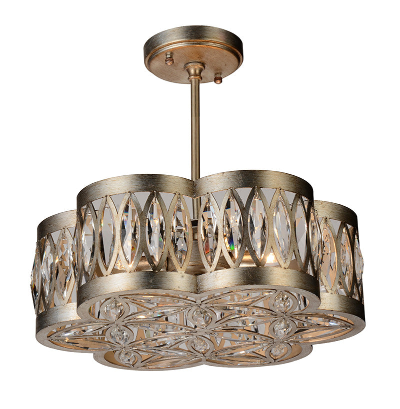6 LIGHT CHANDELIER WITH CHAMPAGNE FINISH - Dreamart Gallery