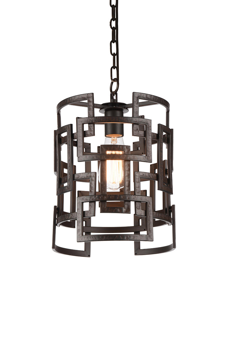 1 LIGHT DOWN CHANDELIER WITH BROWN FINISH - Dreamart Gallery