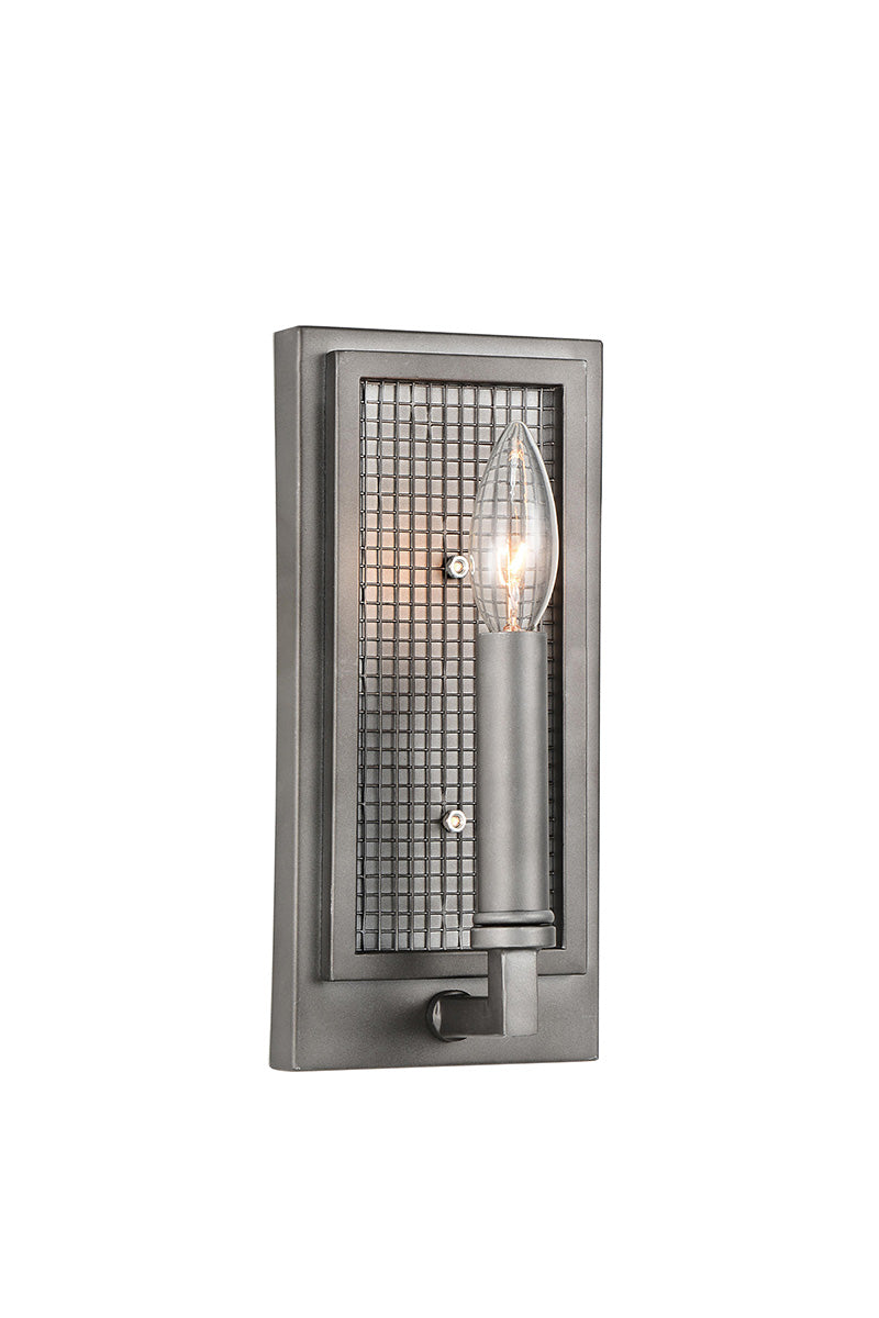 1 LIGHT WALL SCONCE WITH BLACK SILVER FINISH - Dreamart Gallery