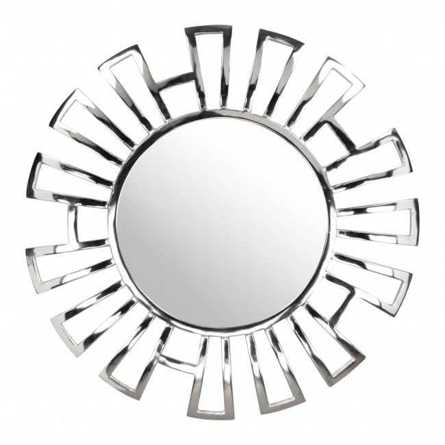 Calmar Round Mirror Aluminium - Dreamart Gallery