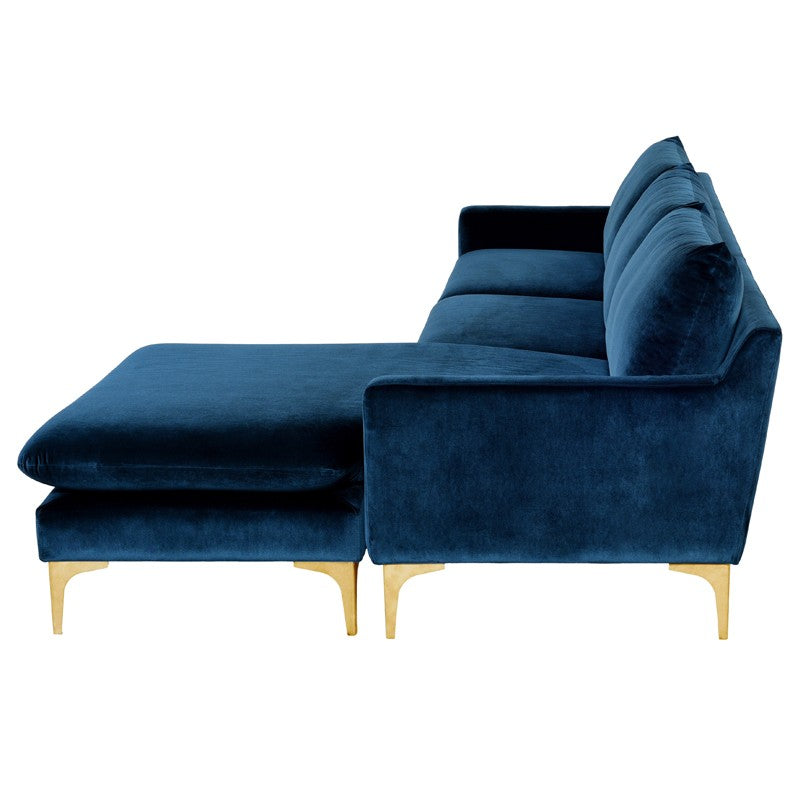 ANDERS SECTIONAL MIDNIGHT BLUE - Dreamart Gallery