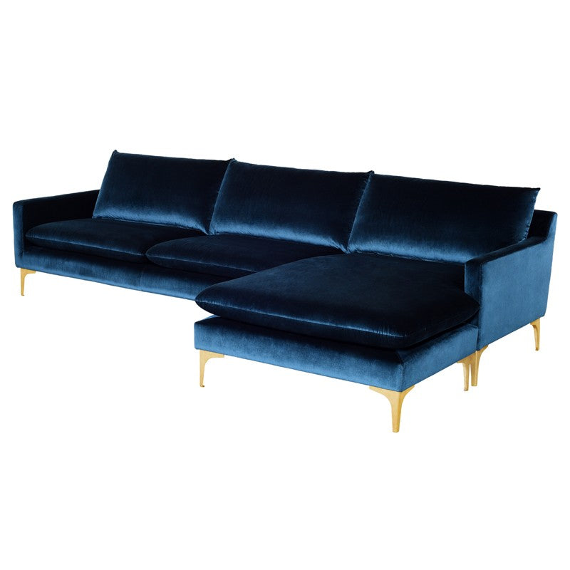 ANDERS SECTIONAL MIDNIGHT BLUE - Dreamart Gallery