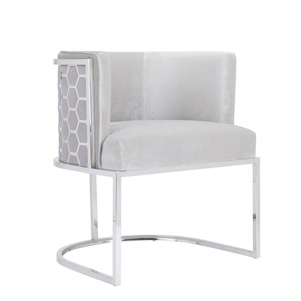 Chamberlain Chair: Grey Velvet - Dreamart Gallery