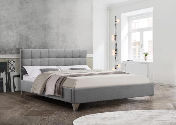 IF-5710 Grey Upholstered Fabric Bed - Dreamart Gallery