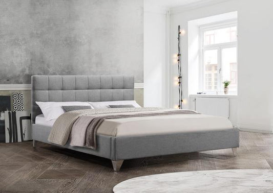 IF-5710 Grey Upholstered Fabric Bed - Dreamart Gallery