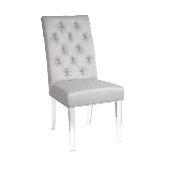 Leslie Satin Steel Color Acrylic Dining Chair - Dreamart Gallery