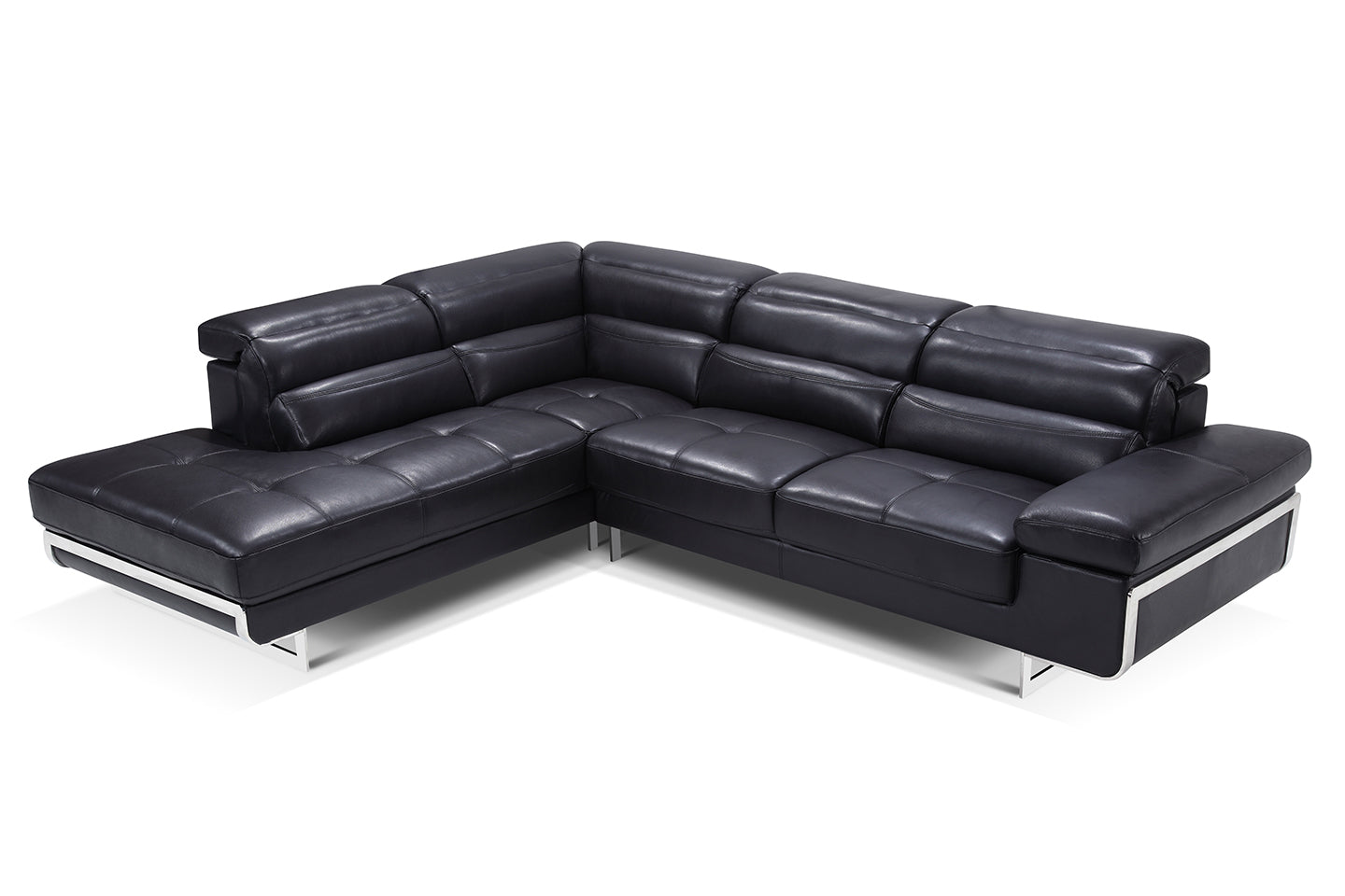 Collection: ESF Extravaganza Collection Sectional black leather - Dreamart Gallery