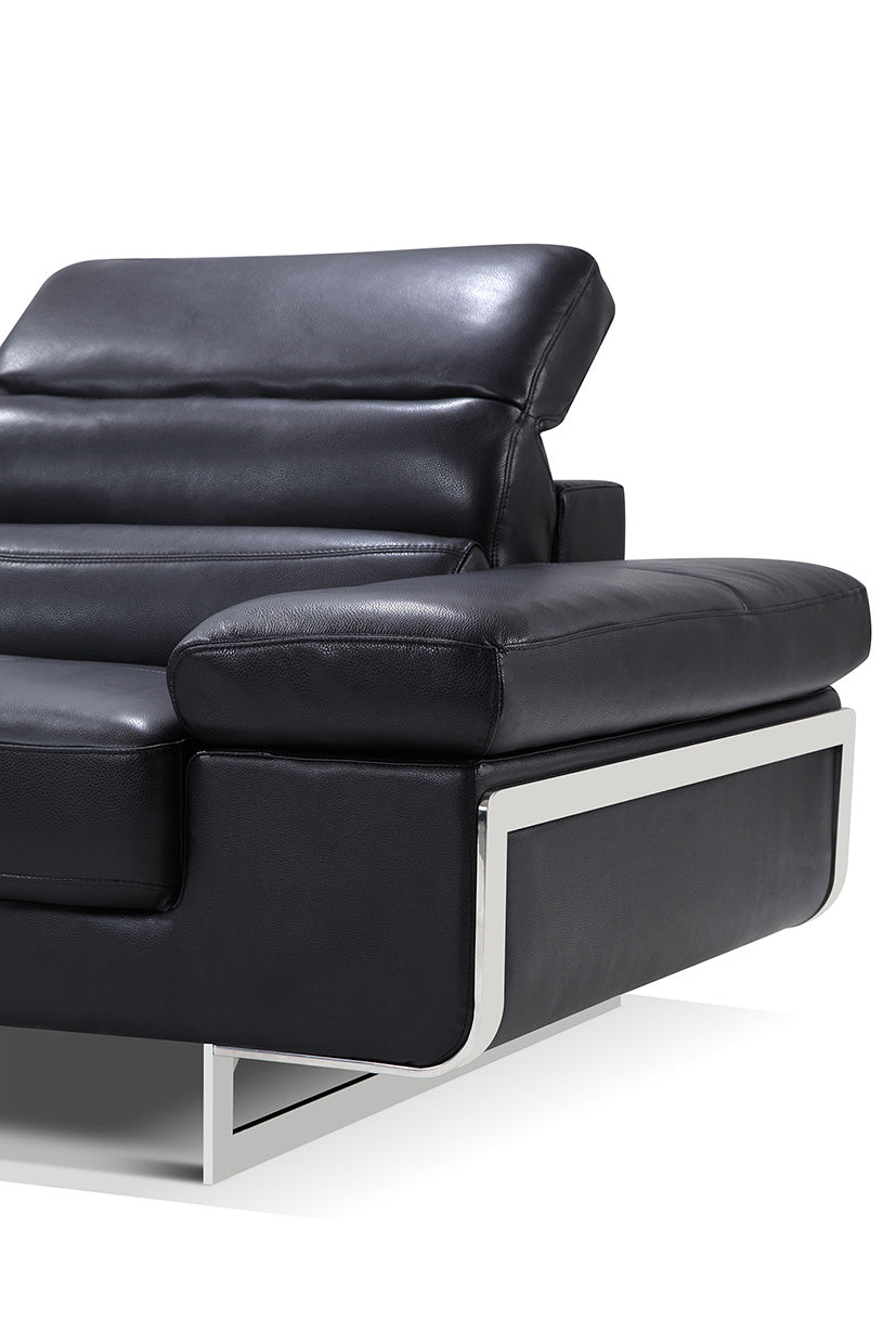 Collection: ESF Extravaganza Collection Sectional black leather - Dreamart Gallery