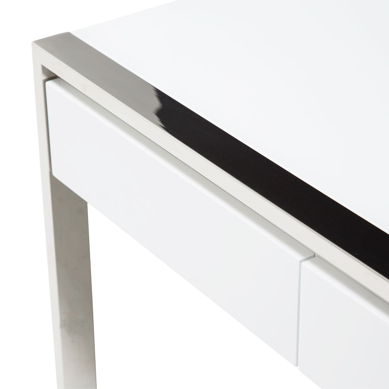 STATE ST. Writing Desk Glossy White - Dreamart Gallery