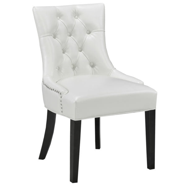 Petra White Leatherette Dining Chair - Dreamart Gallery