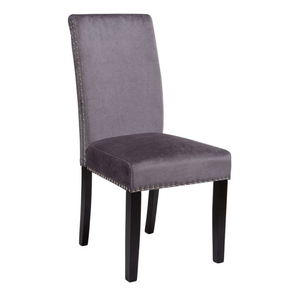 Scarpa Charcoal Velvet Dining Chair - Dreamart Gallery