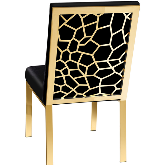 Wellington Black Velvet Gold Dining Chair - Dreamart Gallery