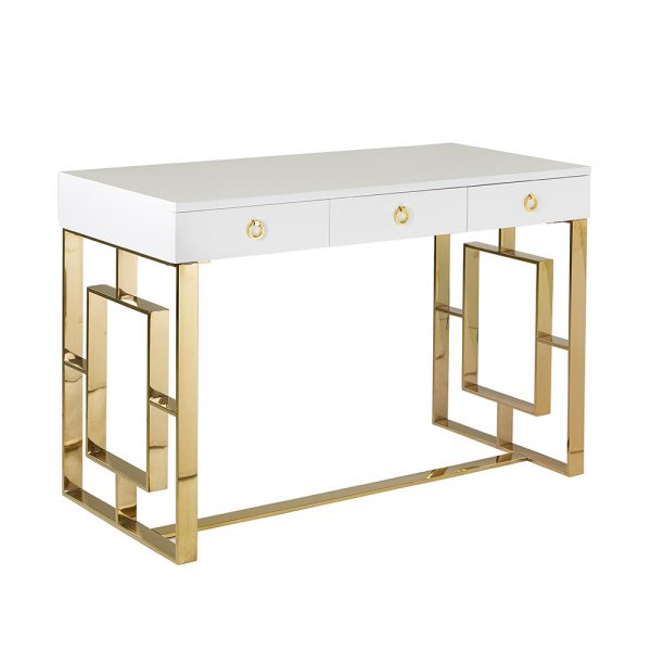 Baccarat White Gold Desk - Dreamart Gallery