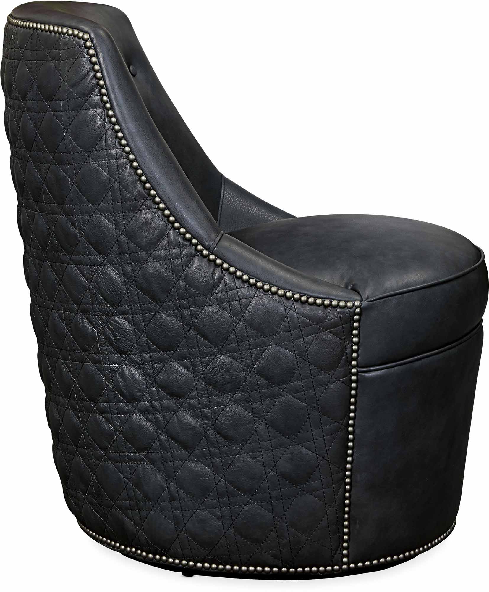 Hooker Furniture Living Room Segura Leather Swivel Accent Chair - Dreamart Gallery