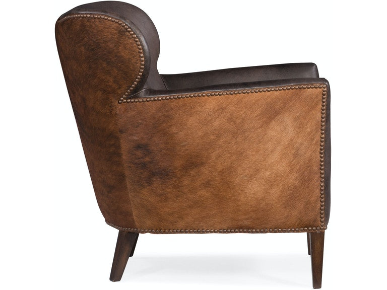 Kato Leather Club Chair w/ Dark HOH - Dreamart Gallery