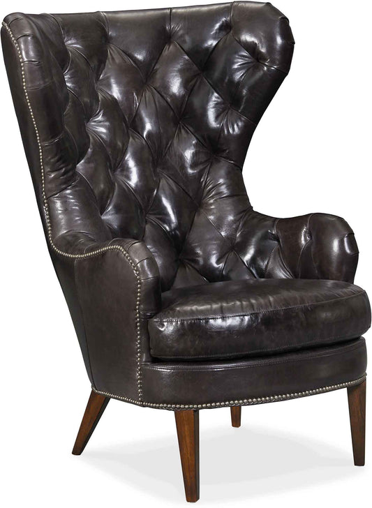 Hooker Furniture Living Room Souvereign Tufted Wing Chair - Dreamart Gallery