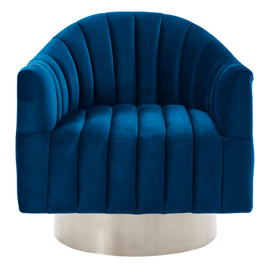Cortina Accent Chair in Blue & Silver - Dreamart Gallery