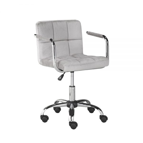 Selena Office Chair: Grey Velvet - Dreamart Gallery