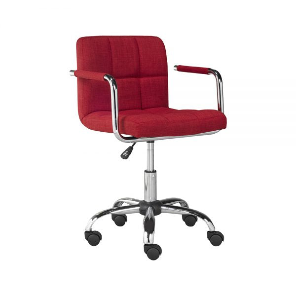 Selena Office Chair: Red Fabric - Dreamart Gallery