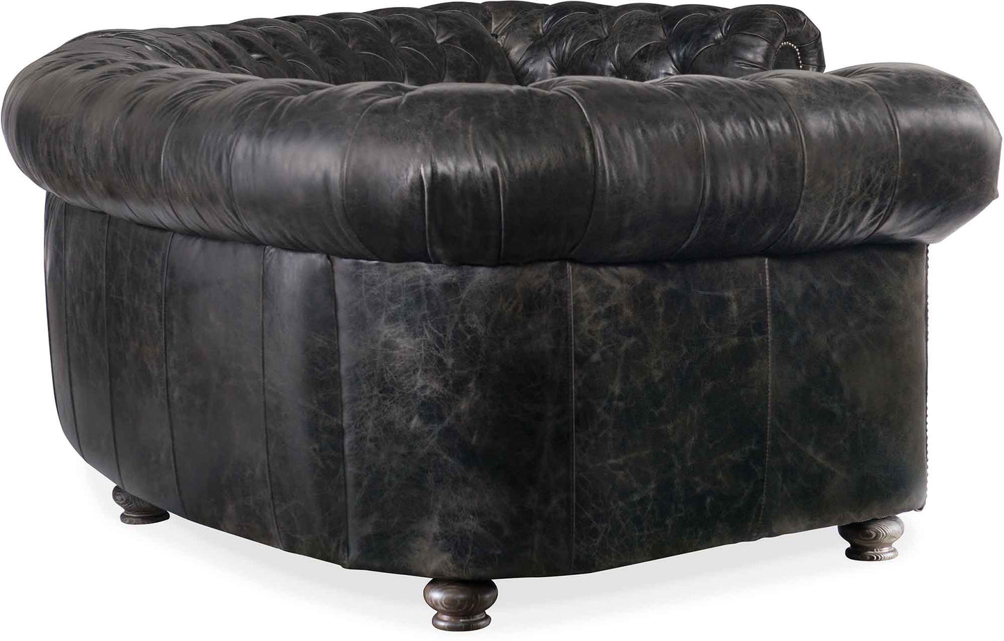 Hooker Furniture Living Room Weldon Leather Tufted Sectional Sofa - Dreamart Gallery