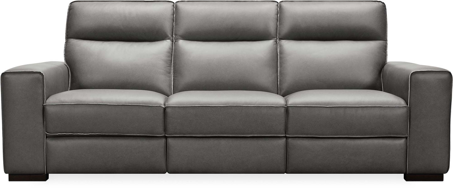 Hooker Furniture Living Room Braeburn Leather Sofa w/PWR Recline PWR Headrest - Dreamart Gallery