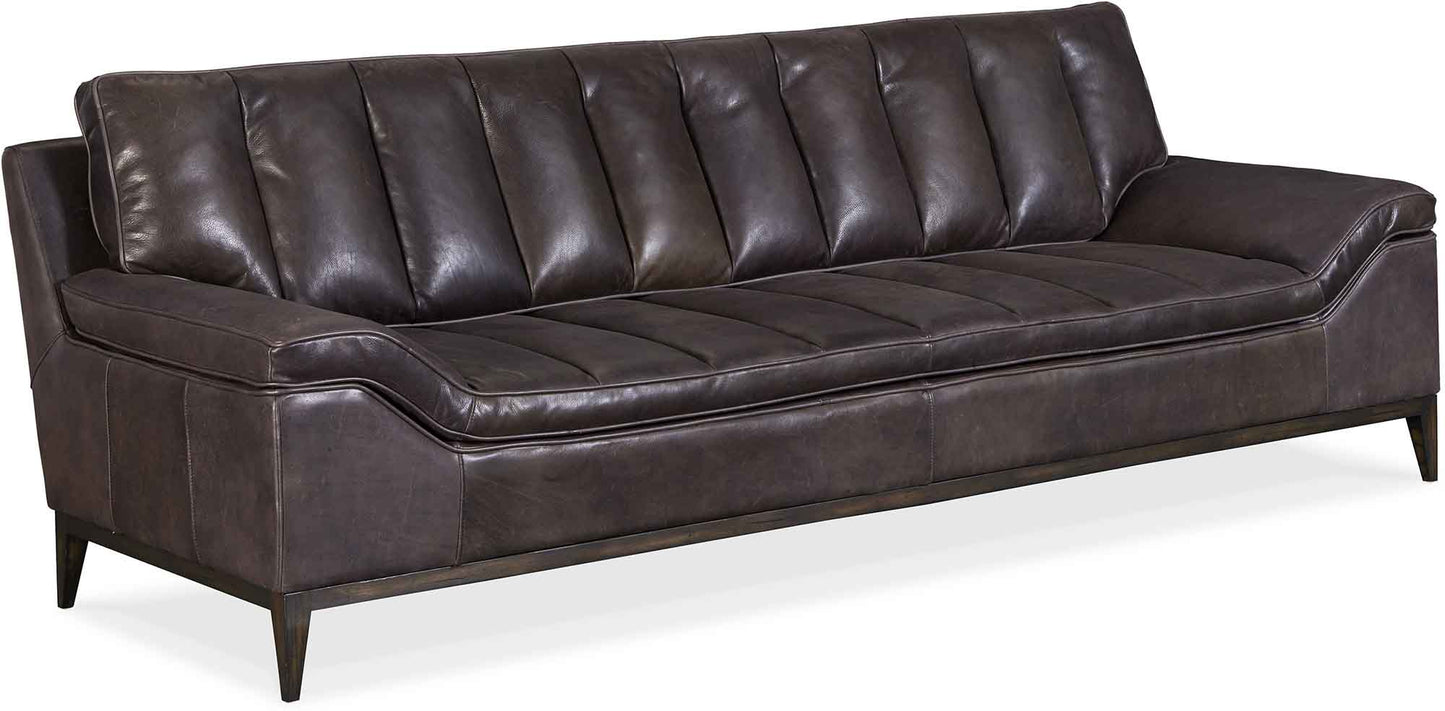 Hooker Furniture Living Room Kandor Leather Stationary Sofa - Dreamart Gallery