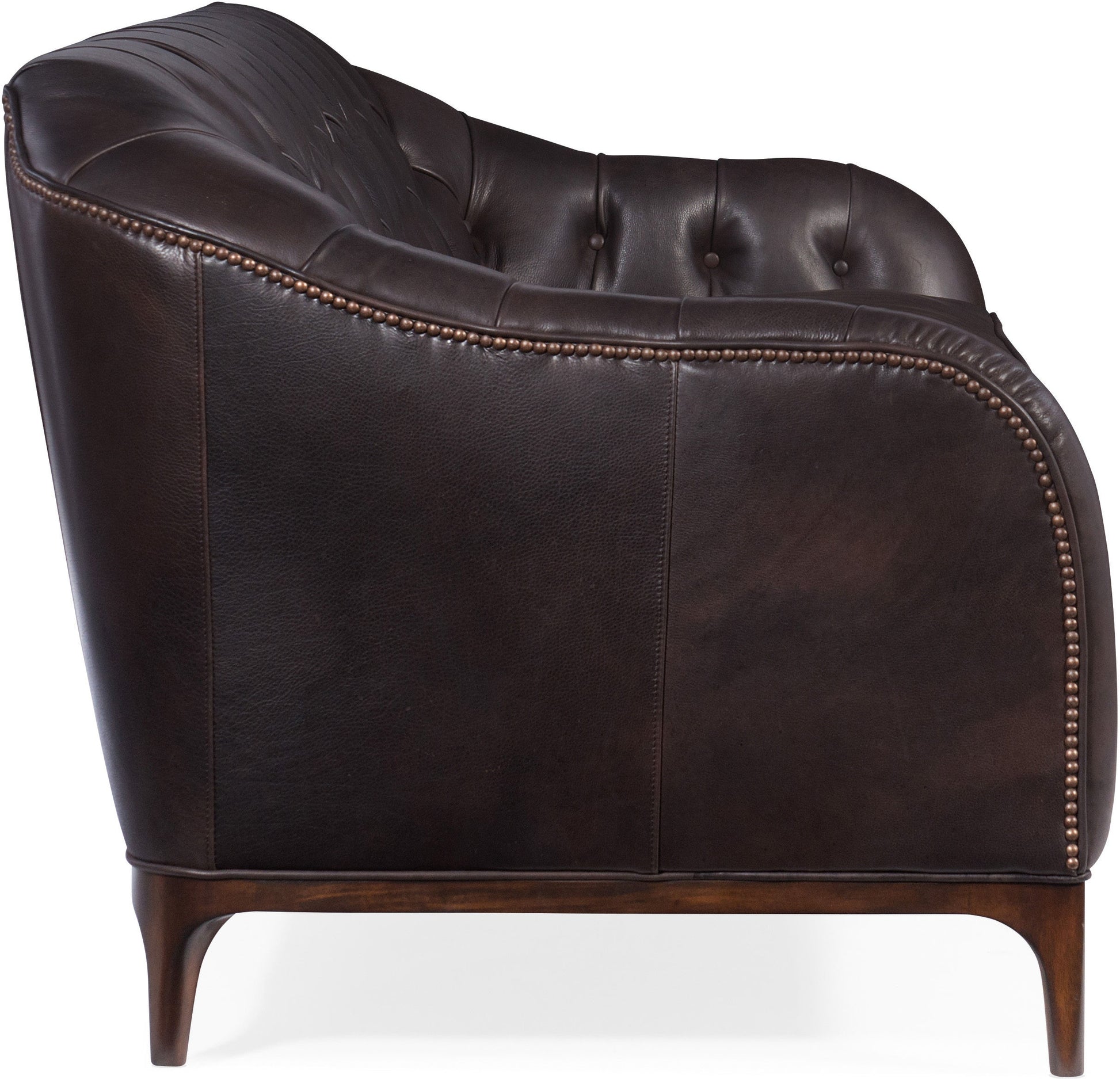 Hooker Furniture Living Room Mozart Leather Stationary Sofa - Dreamart Gallery